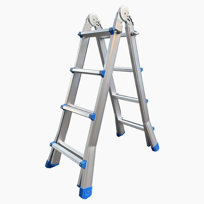 Outer Eight-Figure Multifunctional Folding Ladder Warehouse Household Multifunctional Portable Lifting Stairs Engineering Aluminum Alloy Ladder Item Picture