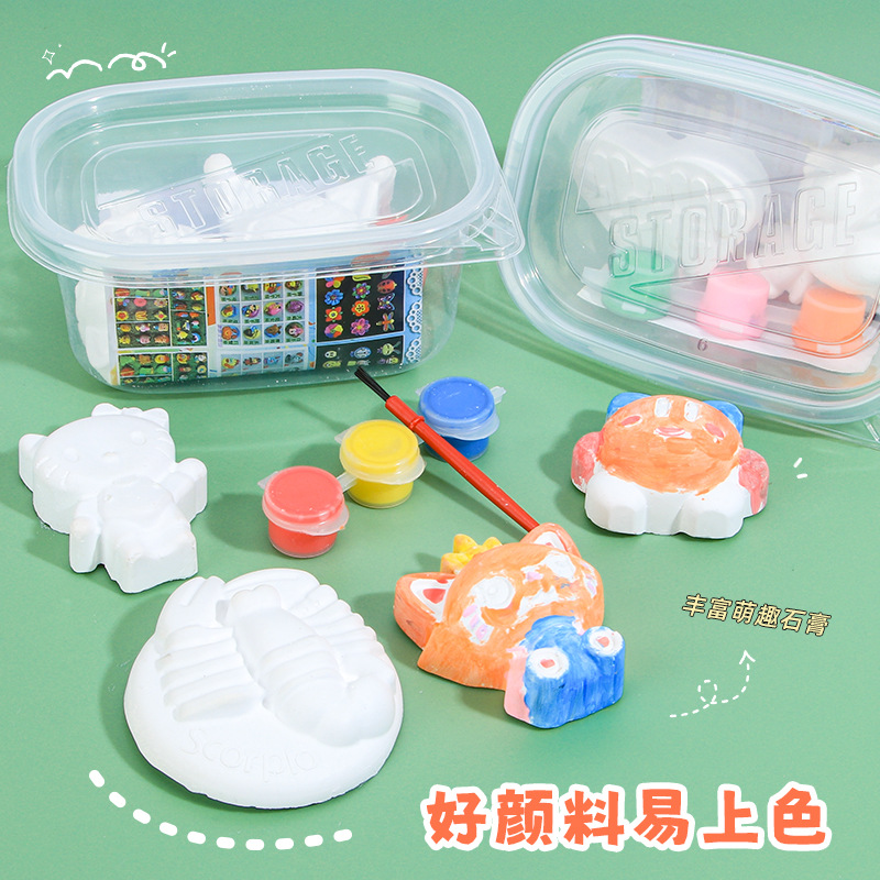 Painted plaster doll coloring handmade DIY plaster doll white embryo coloring doll wholesale night market stalls details Picture