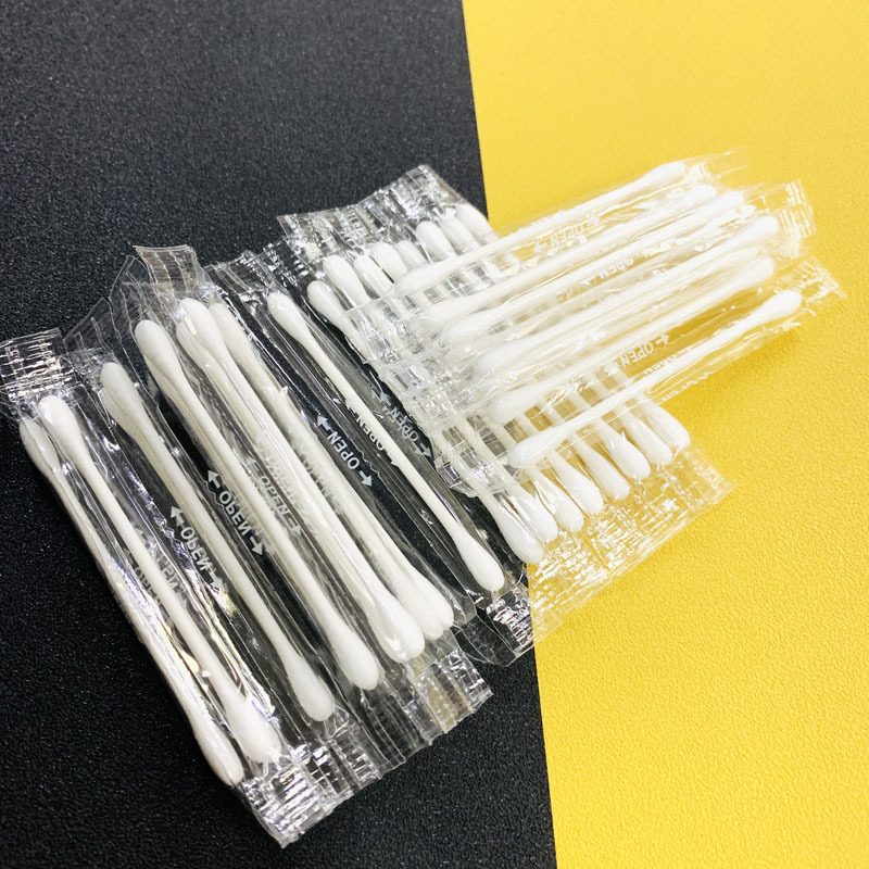 Double-ended cotton swabs, disposable cosmetic cotton swabs, pointed and round ends, individual packaging, cleaning and care cotton swabs, paper sticks, boxes Application Scenario