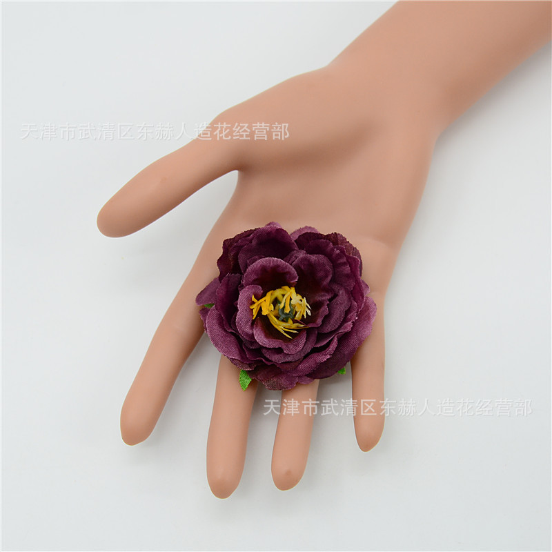 Artificial flower camellia rose multi-layer rose, small peony camellia flower cake decoration, bride's hand-held material bag with flowers details Picture