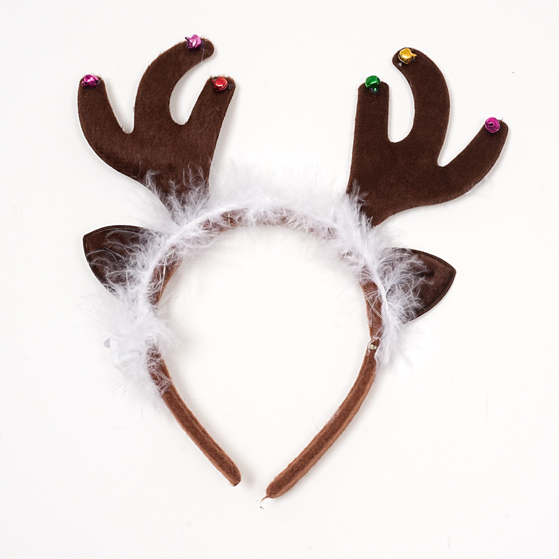 2025 new led luminous flashing Christmas headband decoration old man antler pendant headband Halloween headband 2024 Luminous Christmas headband with lights Christmas buckle headband Item Picture
