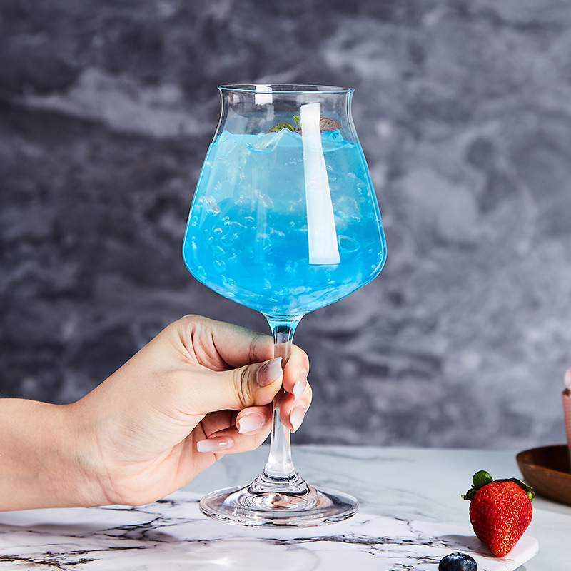 水晶玻璃红酒杯高脚杯啤酒杯小麦杯洋酒杯品鉴水晶高脚果汁杯饮料