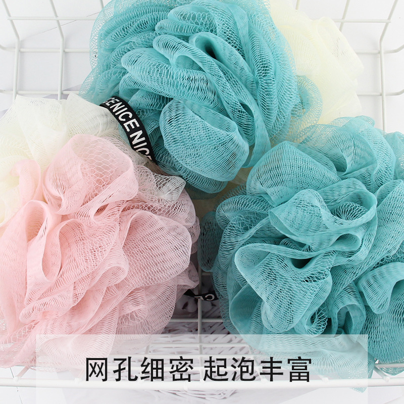 【LOVELY HOME】【 Chi Jia 】 Original manufacturer New large-sized bicolor 45g Bath Flower Non-dispersing Soft foaming Bath Bath Ball wholesale details Picture
