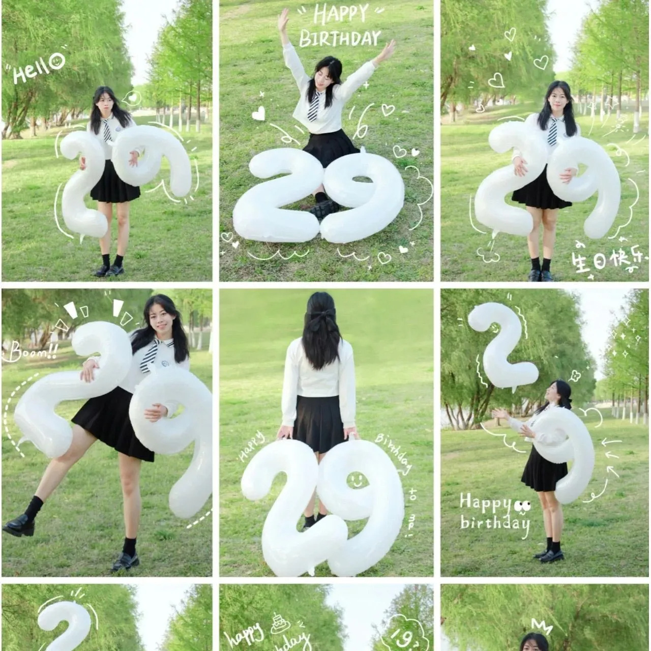 32-inch white numbers, 40-inch birthday balloon decoration, aluminum film and aluminum foil, party photo scene setting props Specification image