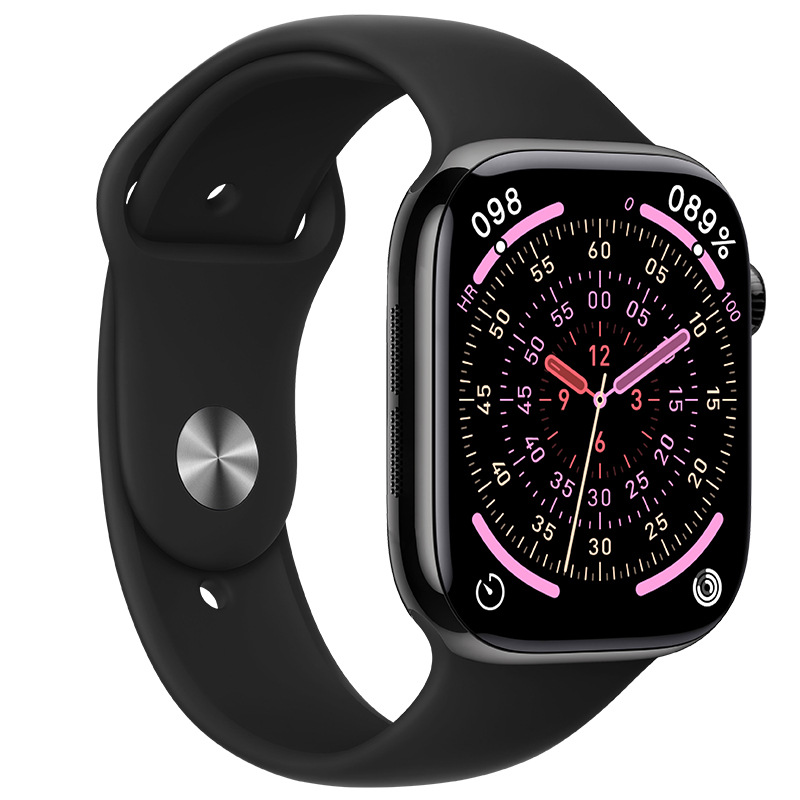 Multi-functional Bluetooth smartwatch, phone watch, blind adult wristband, black metal, white silicone, pink fabric strap Item Picture