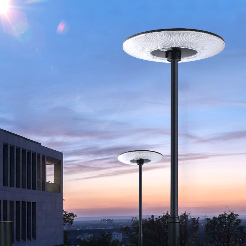 New solar street lamp, circular UFO, villa community square landscape lamp, sensor integrated courtyard street lamp head details Picture