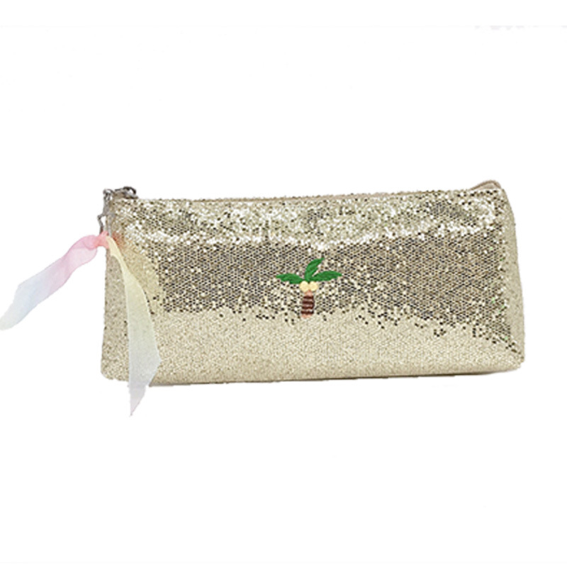 Direct supply of cartoon Internet celebrity girl's heart sequined pencil cases and pencil cases, creative student large-capacity stationery boxes and pencil cases Item Picture