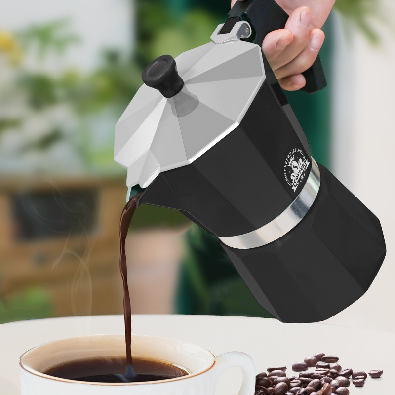 十角摩卡壶咖/浓缩煮咖啡机/拿铁咖啡器具细节图