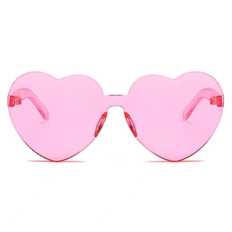 Corazón de melocotón gafas de sol amor gafas de sol jelly color sin marco corazón una pieza gafas de sol bola de regalo promocional Item Picture