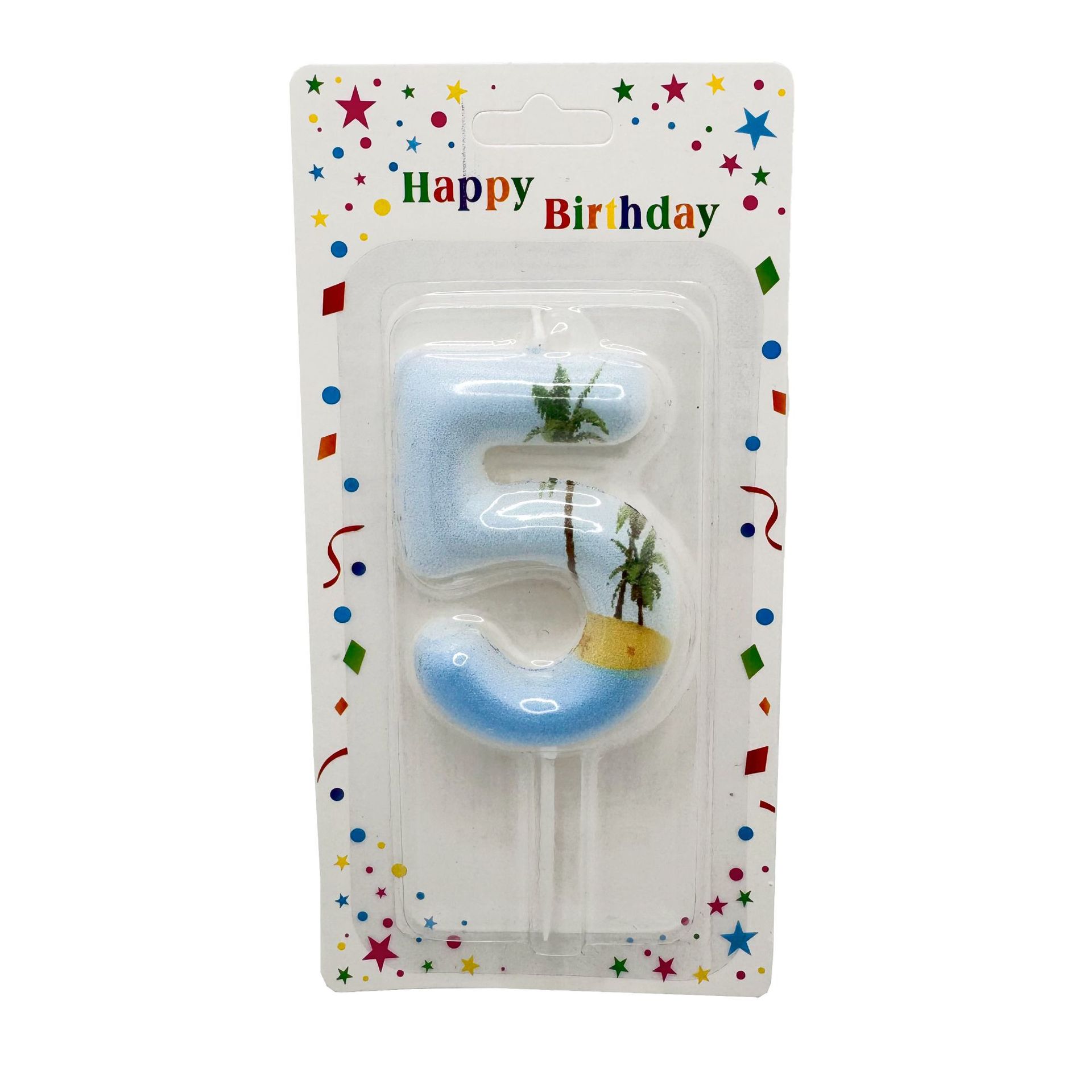 新款创意夏日沙滩系列儿童数字生日蜡烛派对烘焙甜品装饰用品