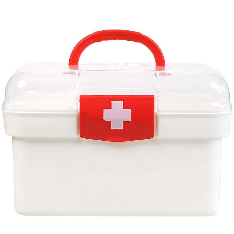 Household portable storage box, medicine box, plastic portable large-capacity double-layer storage box, medicine box can be processed with LOGO Item Picture