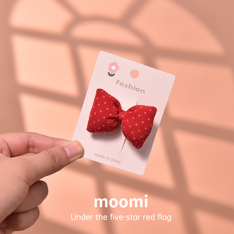 复古格子蝴蝶结一字夹侧边夹女童国潮发饰大发圈小学生头饰品批发详情16