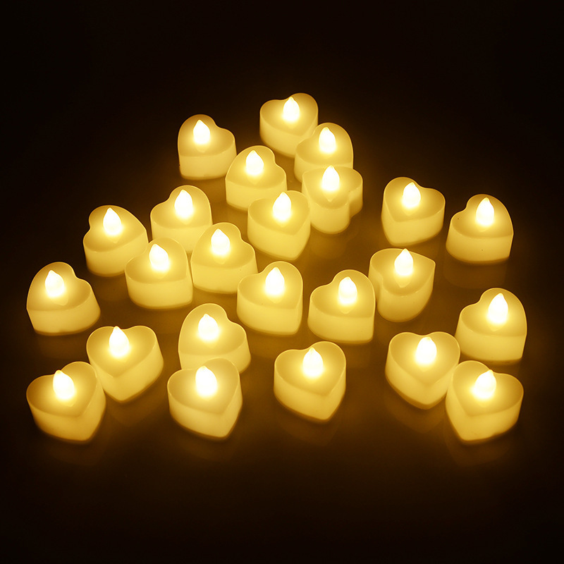 LED电子蜡烛灯求婚心形创意仿真蜡烛灯婚庆情人节装饰道具 candle