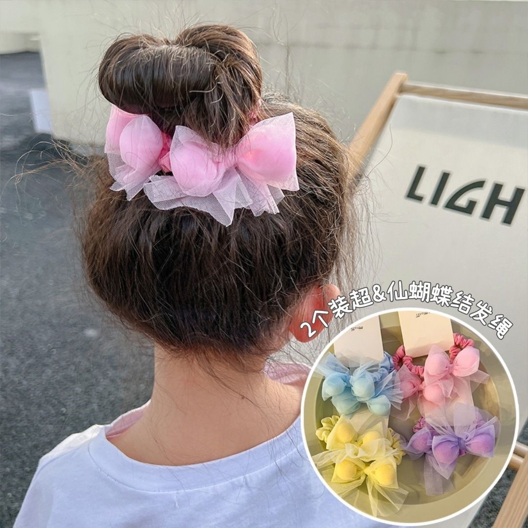 Children's Candy Bow Hair Tie 2023 Princess Wind Leather Band Female Hair Ins Wind Hair Tie Ponytail Hair Band Application Scenario