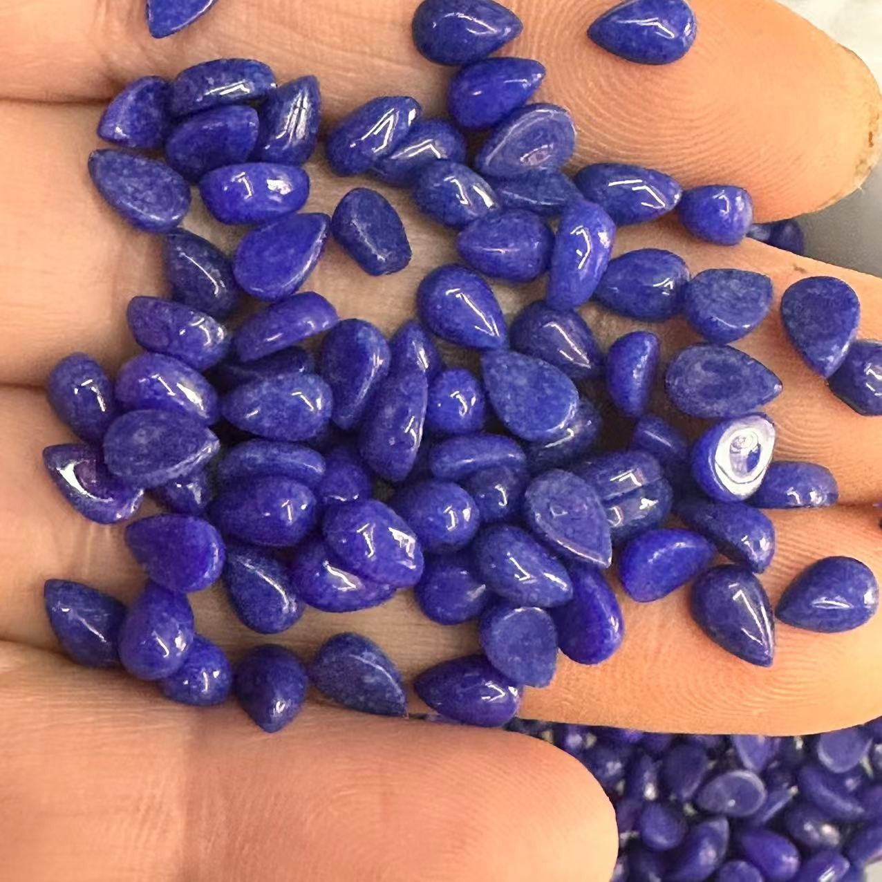 4x6 natural glitter stone water drop ring face DIY patch half-sided bead accessories wholesale necklace, AliExpress bestseller