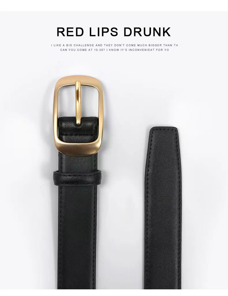 皮带女款真皮韩版百搭新款腰带女士针扣时尚装饰牛仔裤ins风简约详情7