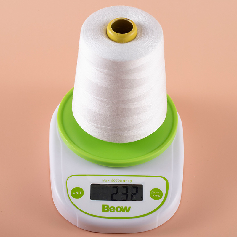 缝纫机线家用大卷8000码缝衣服线402宝塔线白黑色细线锁边线白可白底实物图
