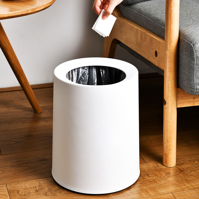 北欧垃圾桶双层家用简约客厅卧室厨房卫生间办公室创意厕所圆形筒详情图1