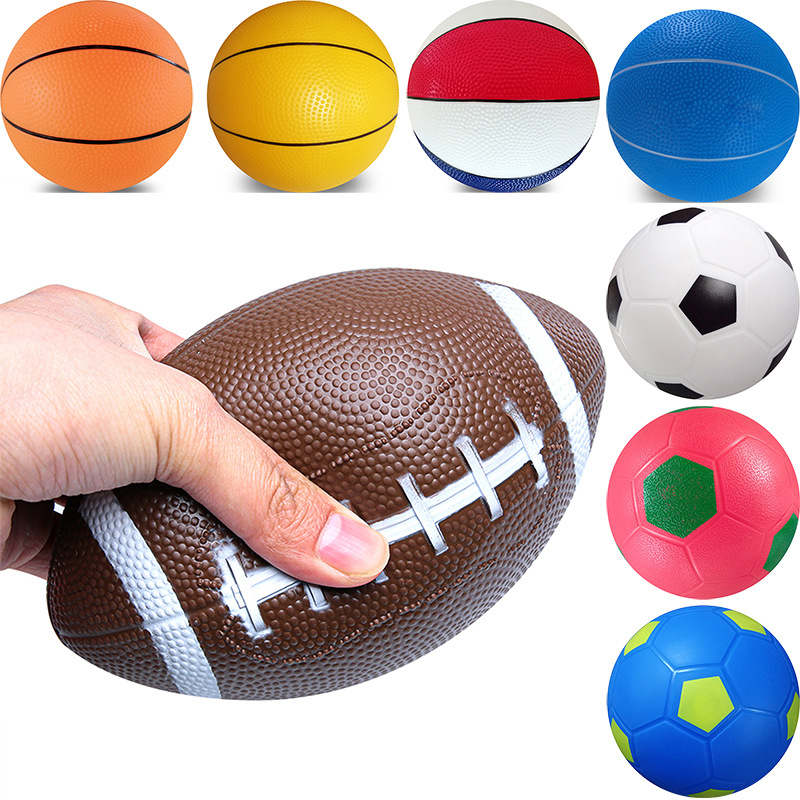 Cross-border vinyl rubber rugby, PVC inflatable elastic patting ball, American inflatable toy, children's interactive haha ball
