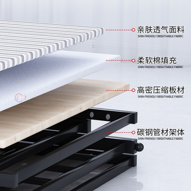Single folding bed for home adult rental, simple office nap, easy rental, double portable nap bed details Picture