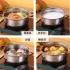 Stainless steel soup pot with lid, food-grade thickened stainless steel pot, household soup pot, induction cooker, gas universal Specification image