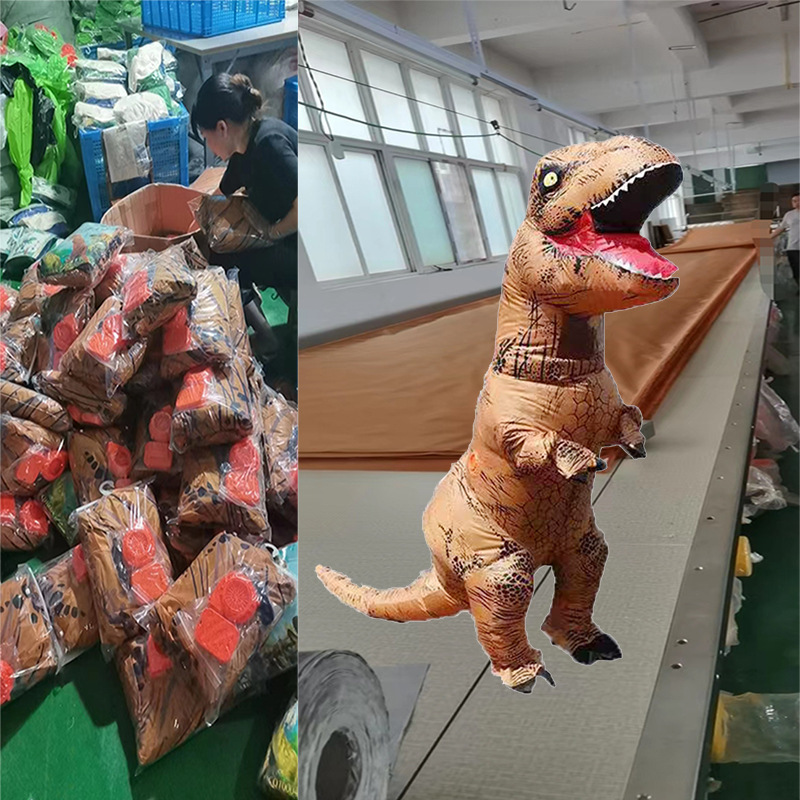 演出服道具儿童恐龙节日表演派对衣服搞笑服万圣节霸王龙充气服装细节图