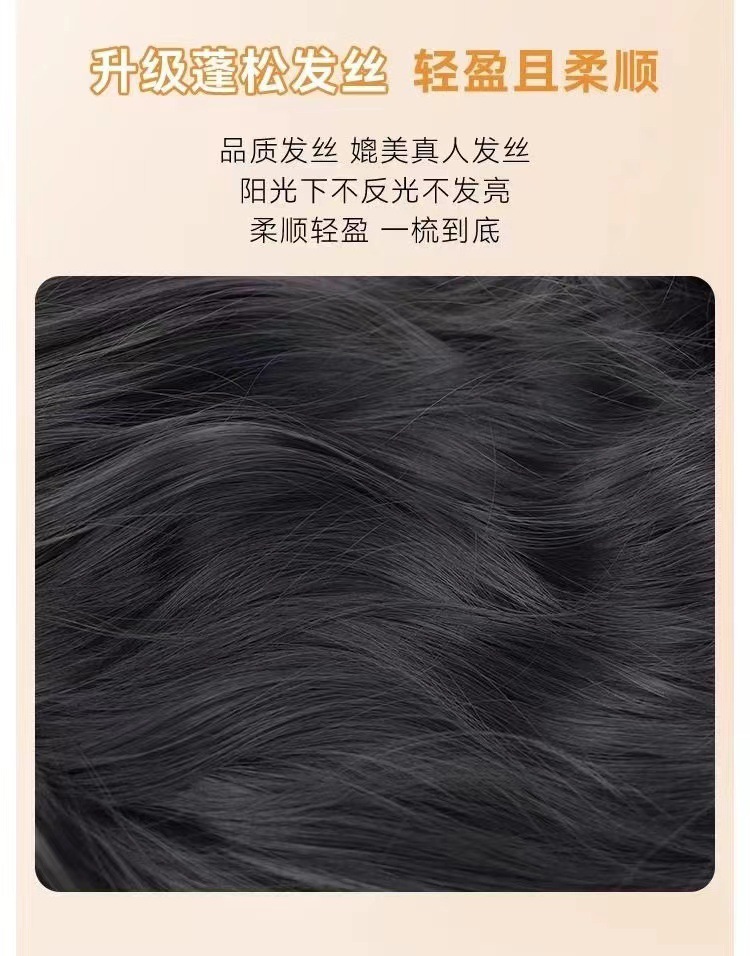 Factory direct sales of wigs, short curly hair, senior gray and white wigs, side-parted bangs, high-temperature silk wigs, one piece of hair pic 8