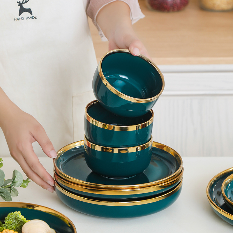 Nordic tableware, ceramic household rice bowls and fish plates, household ceramic bowls and chopsticks sets, Western steak plates, cross-border sets Application Scenario