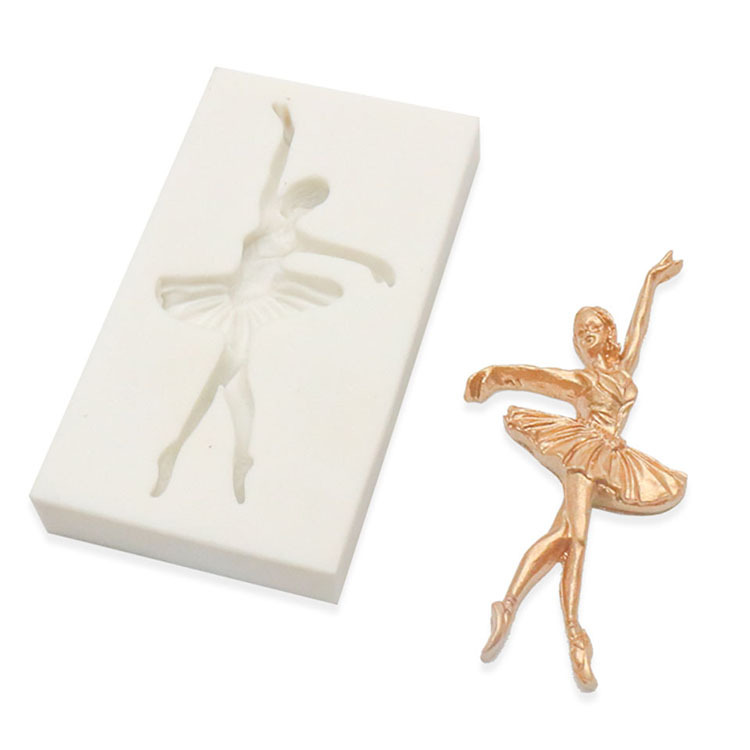 Ballet Girl Chocolate baking tools Fondant cake decoration Dance Girl clay liquid silicone mold