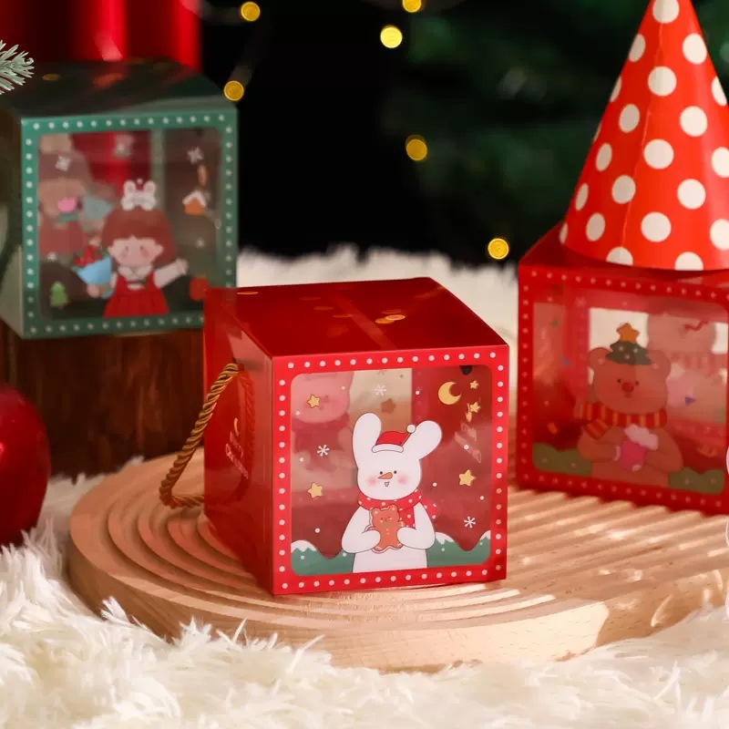 Christmas apple box, Christmas Eve apple gift box, plastic packaging box of peace fruit, empty box, Christmas gift bag Application Scenario