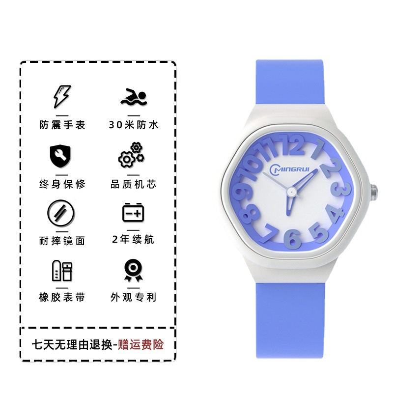 New simple quartz children's watch with high appearance level, swimming water resistance grade, student exam excellent student silent girls' watch wholesale Item Picture