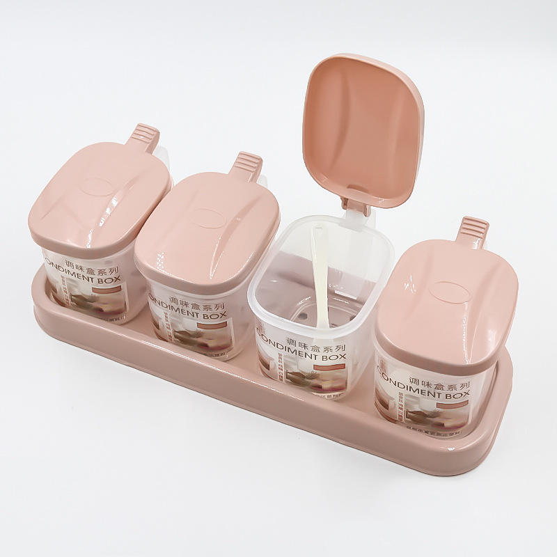 Seasoning box, kitchenware set, household combination, salt jar box, seasoning box, seasoning storage box, monosodium glutamate Specification drawing