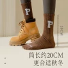 Women's autumn and winter woolen socks, warm towel bottom, letter medium long tube, couple thickened ins sports with shark pants Application Scenario