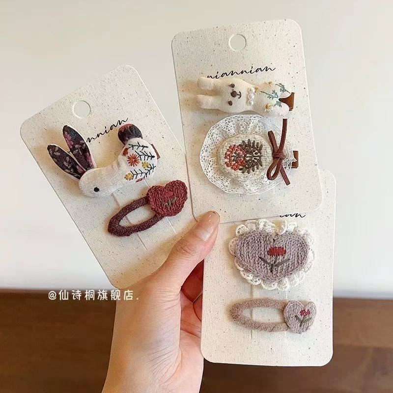汉服假发发饰/婴儿发带/发夹儿童夏季可爱/假发对夹/钩织细节图