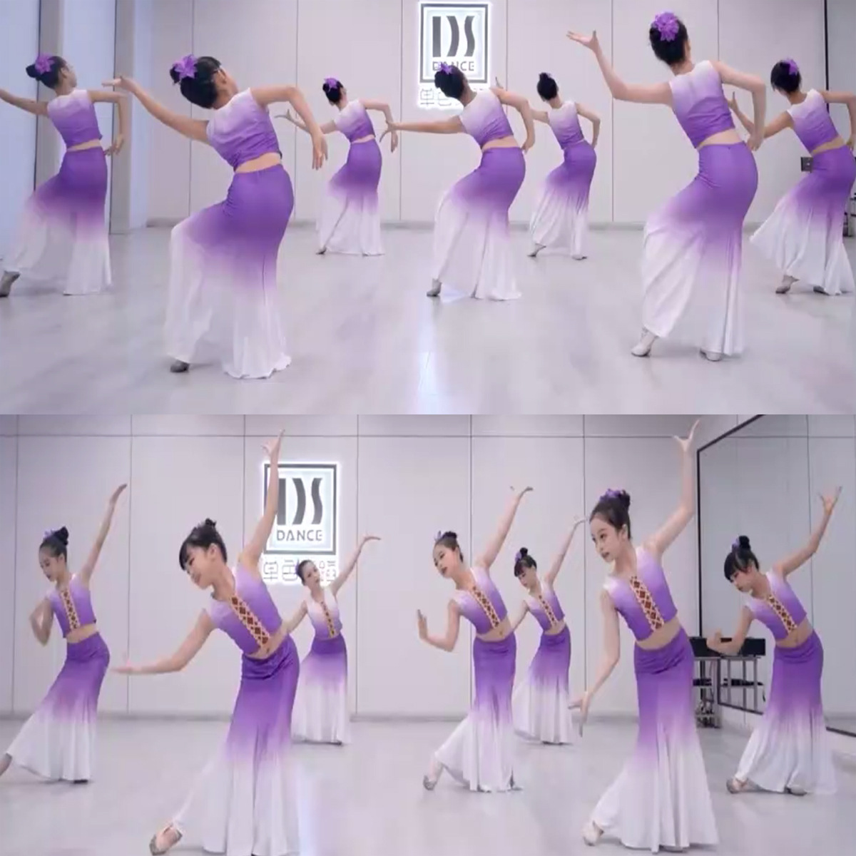 Children's Dai ethnic group flower dance performance costumes, peacock dance performance costumes, art examination gradient slimming fishtail skirts for girls Specification image
