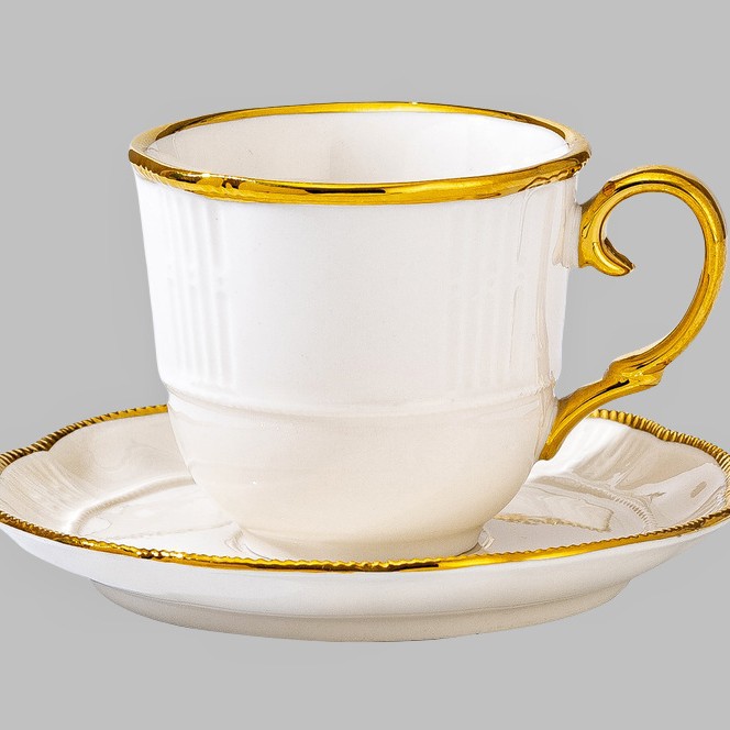 Wholesale of light luxury ceramic tableware sets, high-end gold-plated plates with gold edges Specification image