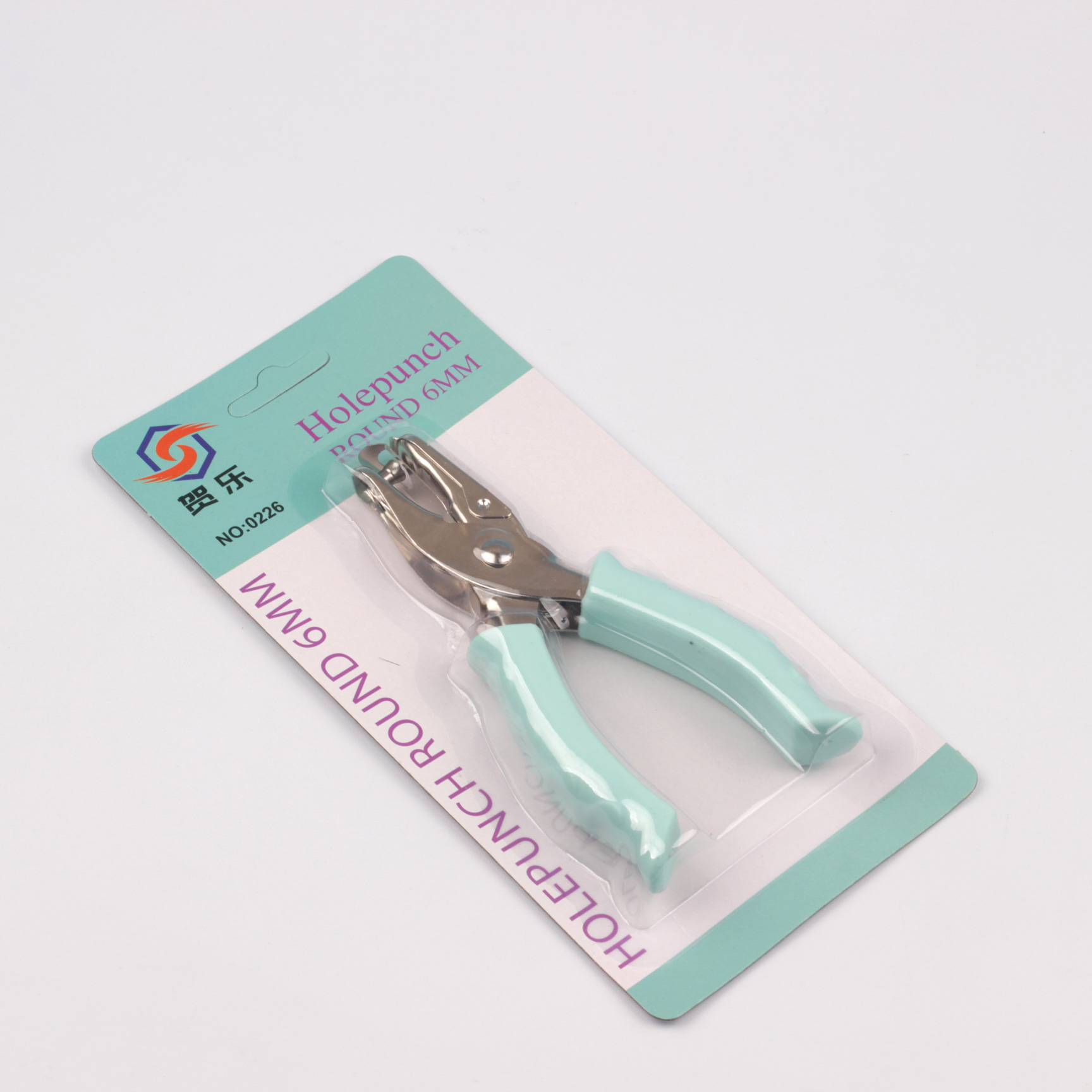 Wholesale of 6mm circular single-hole punching machine, macaron punching pliers, loose-leaf rubber-coated labor-saving punching machine details Picture