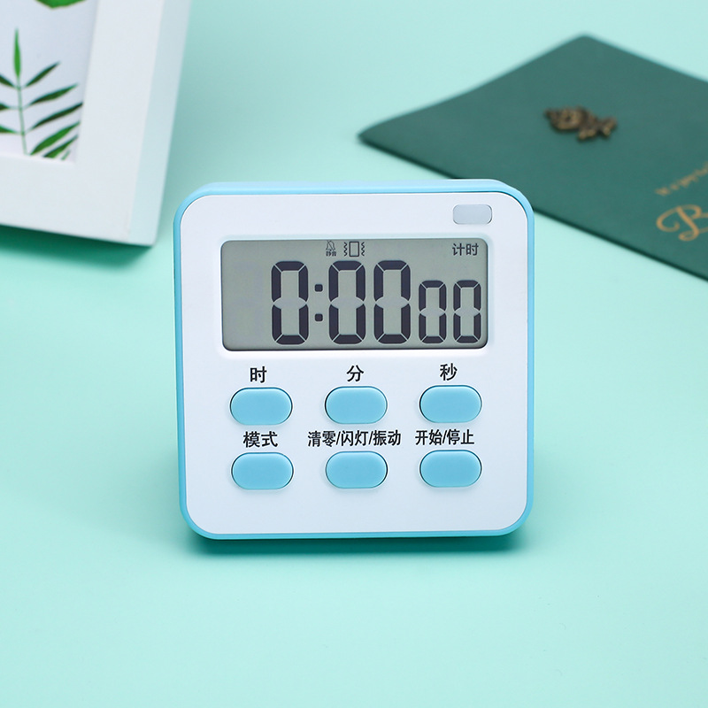 厨房计时器第五代时钟 闹钟记时器 可设静间闪灯 振动和响闹 贪睡产品图