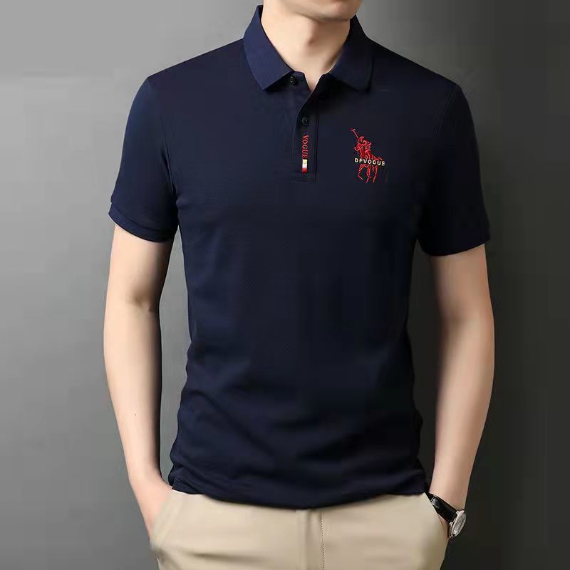 Summer's new short-sleeved men's fashion trend brand pure cotton men's polo shirt, business casual lapel short-sleeved T-shirt for men Application Scenario
