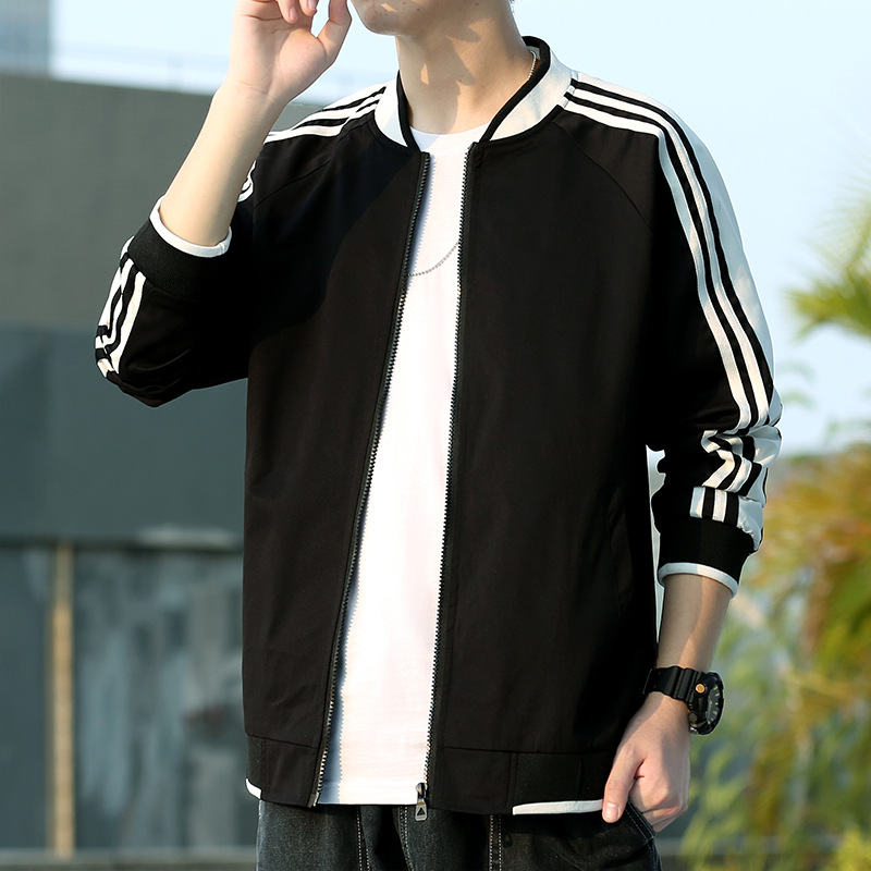 Chaqueta rayada hombre blusa primavera otoño 2023 chaqueta casual hombre adolescente blazer hombre tallas grandes details Picture