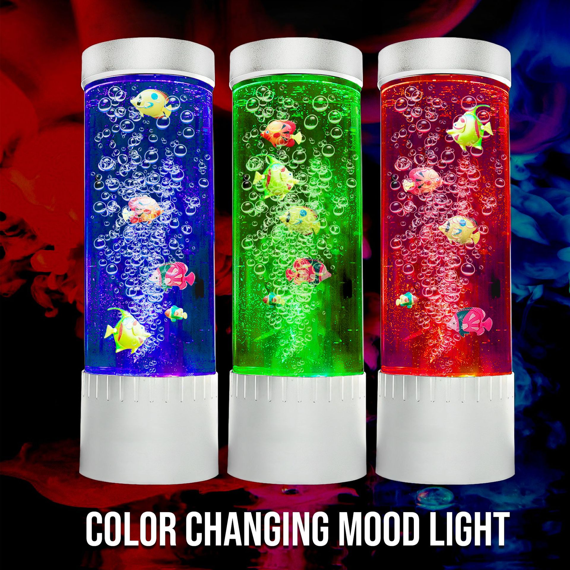 Creative bestsellers: LED bubble tube floor lamp, seven-color RGB color-changing water column lamp, simulated fish lamp, indoor decoration night light Application Scenario
