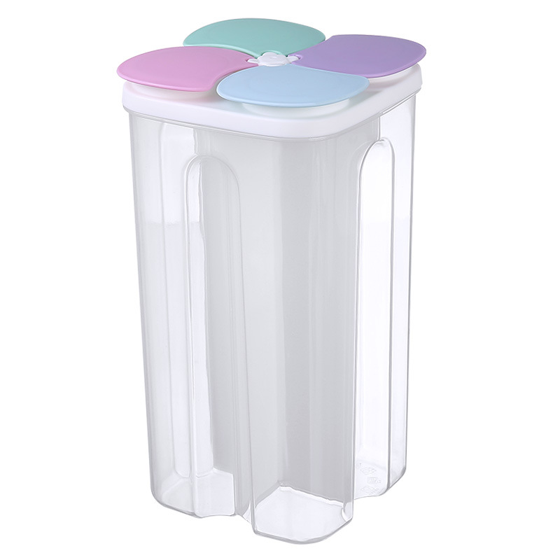 Compartmentalized sealed jar, fresh-keeping box, kitchen plastic noodle storage box, large-capacity five-grain and miscellaneous food jar, transparent storage jar 0750 Item Picture