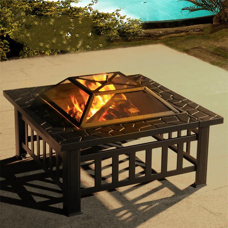 烧烤炉家用别墅火炉庭院花园室内采暖台木碳烧烤炉取暖火盆户外桌