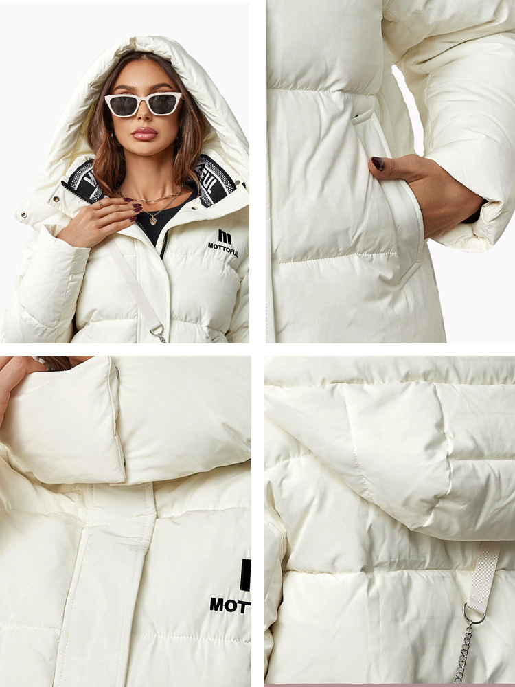 2024 New Cross-Border Fashion Short Cotton-Padded Women's Trend Leisure Foreign Trade Warm Hooded Ladies Cotton-Padded Coat Coat Item Picture