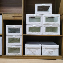 Washable cotton linen storage box Toy storage box Transparent window storage box Foldable toy storage box