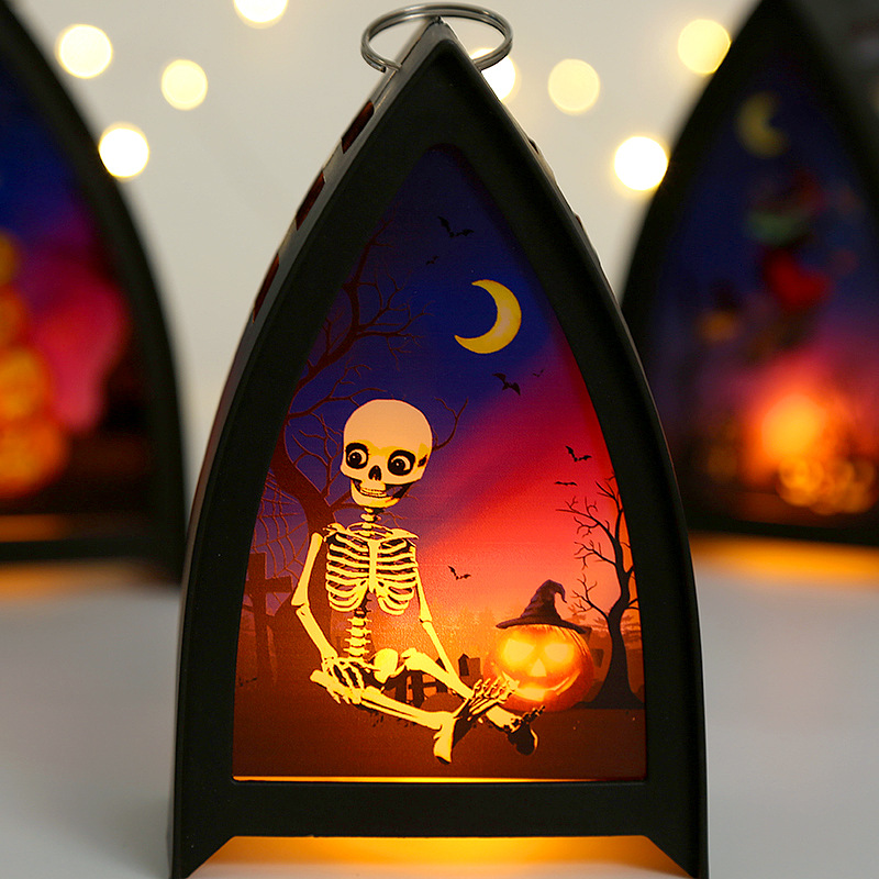 Halloween pumpkin lanterns, cross-border new children's portable horror atmosphere decoration, scene setting props, led ornaments details Picture