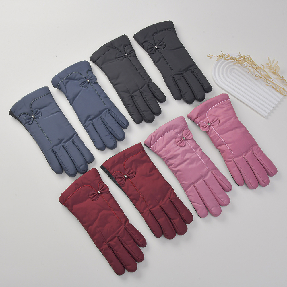 Cross border plus fuzzy ball guantes de mujer tela de memoria de moda antideslizante guantes de esquí de invierno siete estrellas guantes a prueba de viento Specification image