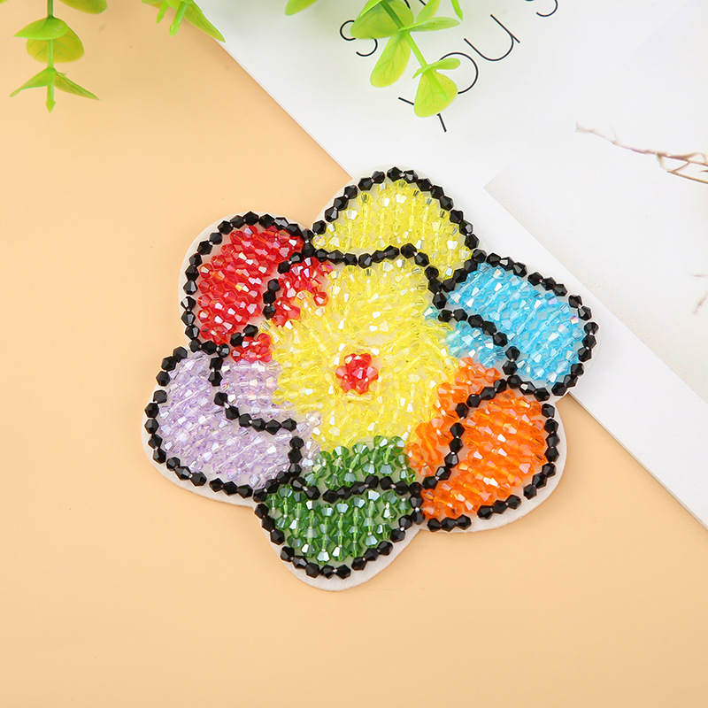 Embroidery Cloth Paste New Hand Nail Beads Heavy Worker Tide Brand Smiley Face Sun Flower Clothes Shoes Bag Accessories Diy Accessories details Picture