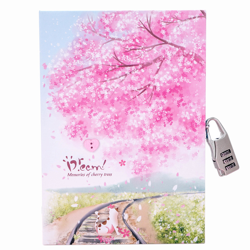 Qianyu Culture Password Lock Diary With Lock Children's Multi-Function Secret Notepad Color Pages Diary Children Gift Set Item Picture