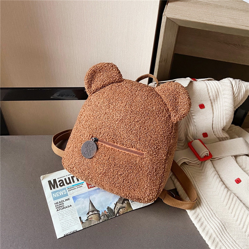 New plush bear children's bag 2023 Autumn new cartoon fashion children's backpack factory wholesale details Picture